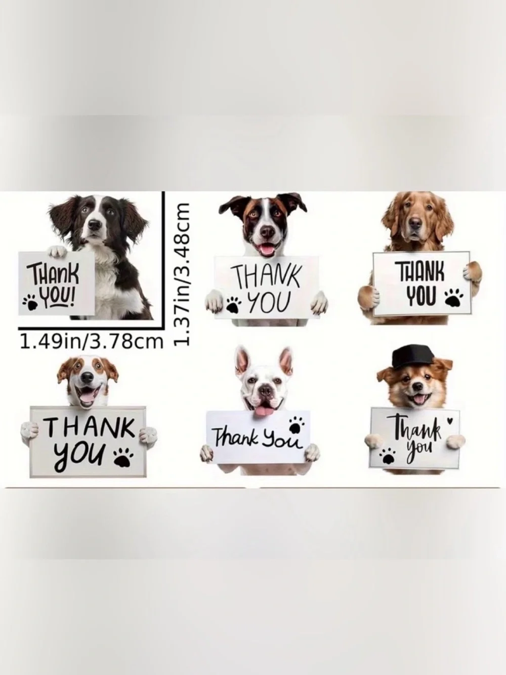Dog themed thank you stickers